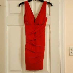 Emerald Sundae size Small bodycon halter dress in red. Never worn, has tags.